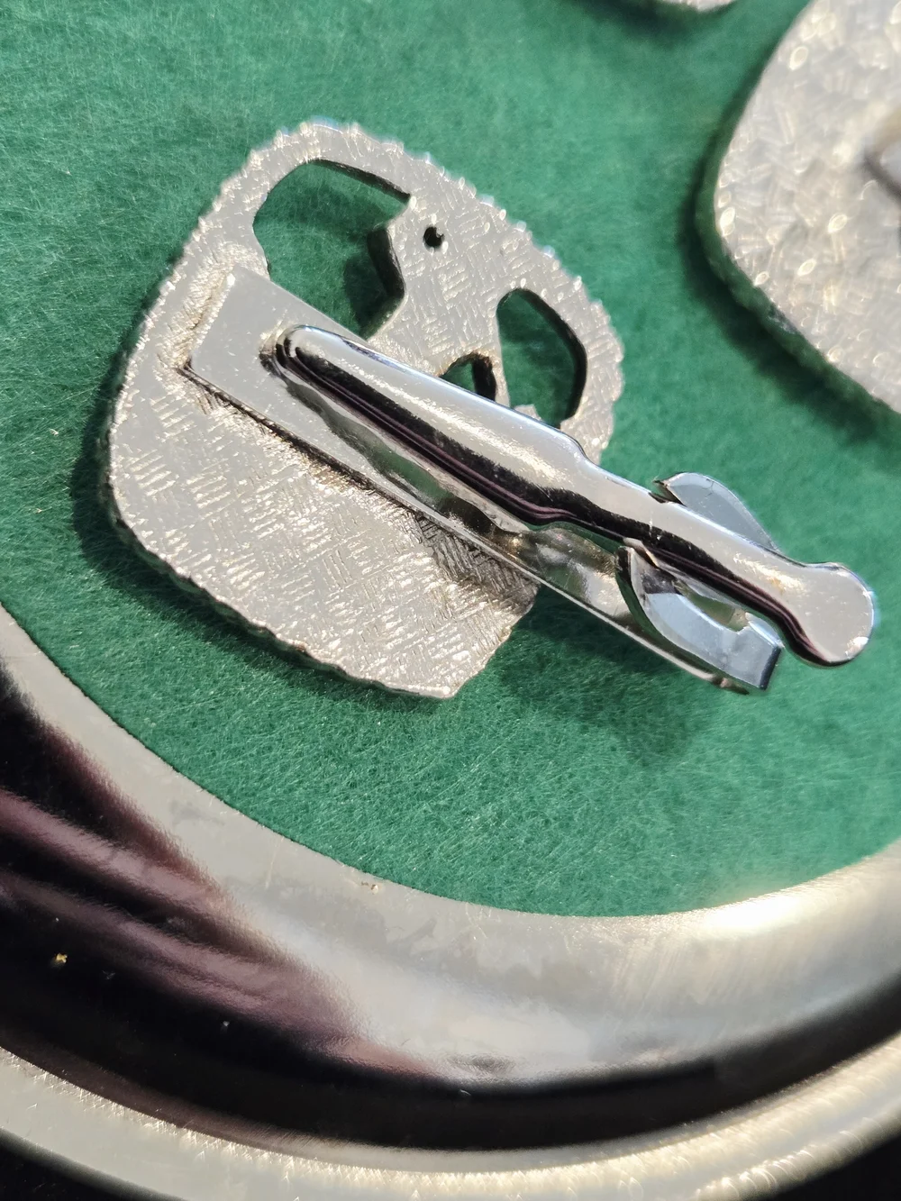 Vintage Silver Tone Golf Cufflink and Tie Clip Set - Men Accessories